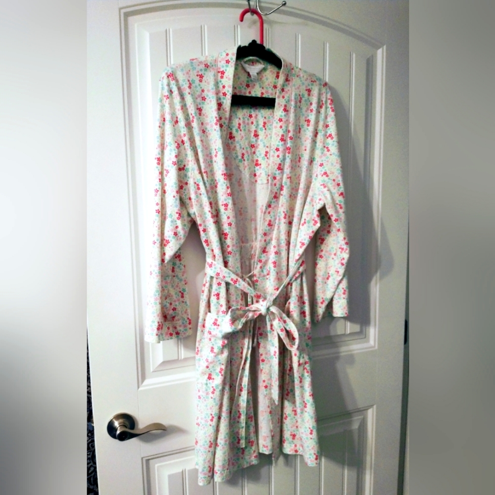 Charter Club Intimates Cotton Floral Robe, Size XXXL